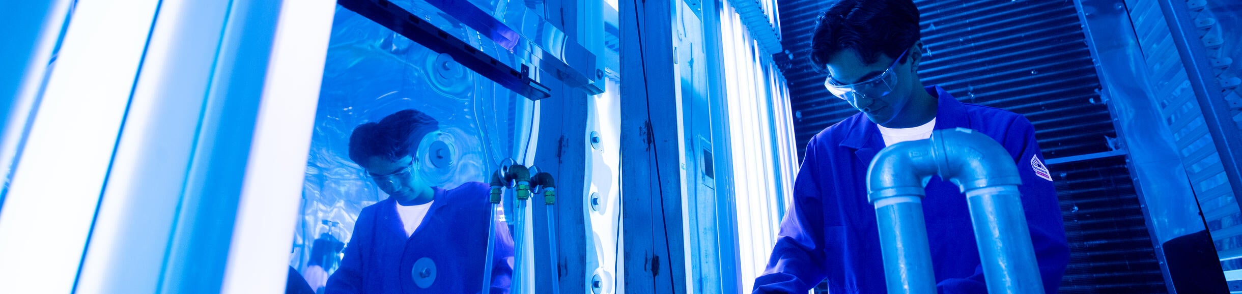 Marketing photo shoot at CE-CERT inside the atmospheric chamber at the Atmospheric Processes Lab on April 26, 2024.